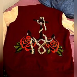 Vintage lifted anchors letterman jacket
